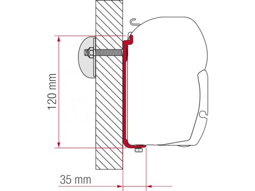 Fiamma Adapter AS 450 F45 - Markisenadapter
