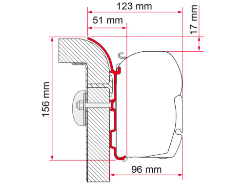 Fiamma Adapter Bürstner 400 Markisenadapter für Fiamma F45 - Markisenadapter