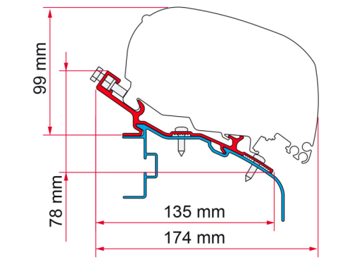 Fiamma Adapter Elddis Markisenadapter für Fiamma F80/F65 400 - Markisenadapter