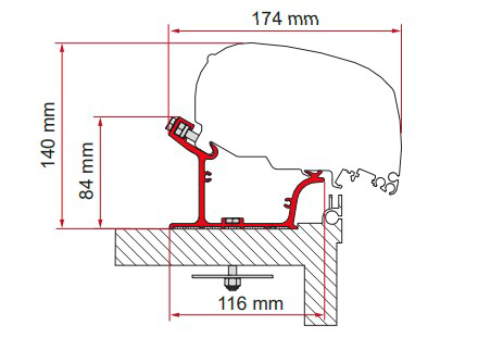 Fiamma Adapter Kit Adria Caravan Halterung Ersatzteil für Markise F80 Caravan 550 - Markisenadapter