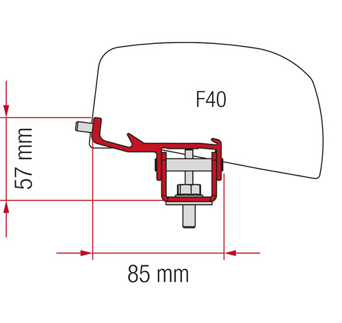 Fiamma Adapter-Kit F40 Van Nissan NV350 - Markisenadapter