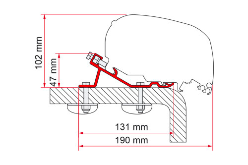 Fiamma Adapter Standard F65 Eagle 400 Markisenadapter für Fiamma F65 eagle - Markisenadapter