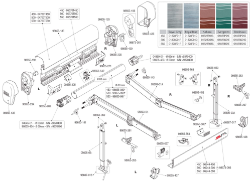 Fiamma Aufkleber für Markise F45Ti L Fiamma Ersatzteilnummer 98673-093 - Ersatzteile Zelte & Markisen