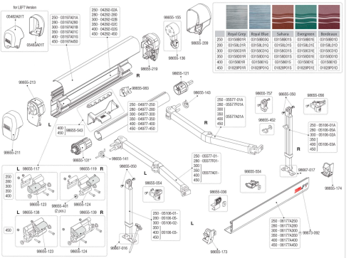 Fiamma Aufkleber für Markise F45Ti in Polar White / Titanium Fiamma Ersatzteilnummer 98673-092 - Ersatzteile Zelte & Markisen