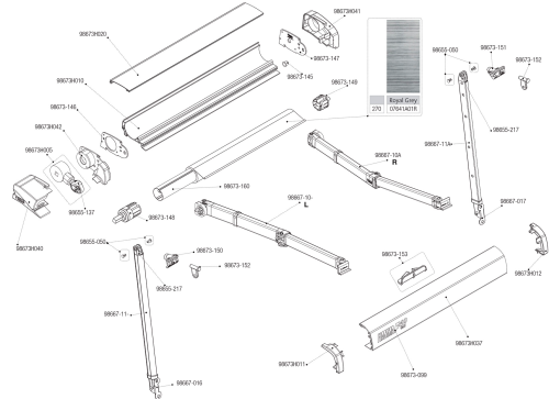 Fiamma Endanschlagvorrichtung rechts Durchmesser 43 mm für F40 van Fiamma Artikelnummer 98673-148 - Ersatzteile Zelte & Markisen