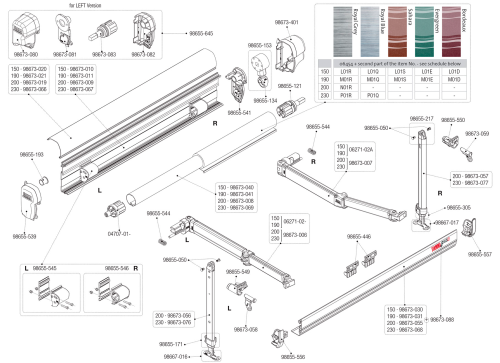 Fiamma Endkappe links für F45S Polar Fiamma Artikelnummer 98673-080 - Ersatzteile Zelte & Markisen