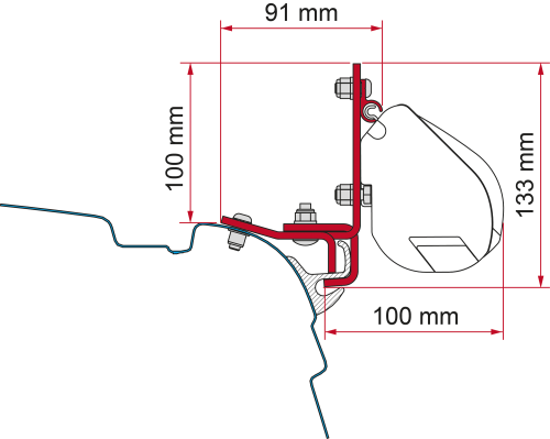 Fiamma F35 Pro Kit Brandrup VW T5/T6 - Markisenadapter