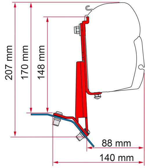Fiamma F45 Kit Ford Custom - Markisenadapter