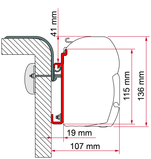 Fiamma F45 Rapido Markisenadapter 400 cm - Markisenadapter