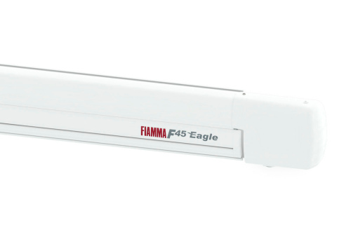 Fiamma F45eagle 400 Markise mit Motor Gehäusefarbe Polar White Tuchfarbe Royal Grey 400 cm - Kassettenmarkisen