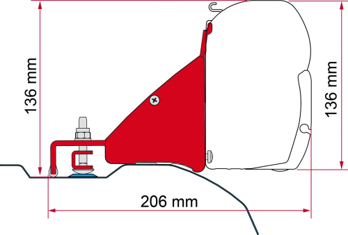 Fiamma F45s Halterungskit Ducato Jumper Boxer Hochdach ab 2006 L3H2 - Ersatzteile Zelte & Markisen