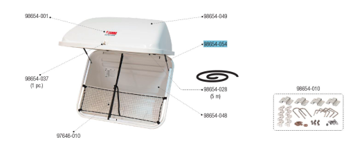 Fiamma Gasfeder passend für Ultra Box 320 / 360 - Fiamma Ersatzteilnummer 98654-054 - Ersatzteile Fahrzeug