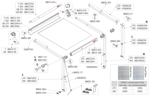 Fiamma Gehäuse 270 für F35 Pro Deep Black Fiamma Artikelnummer 98672H01A - Ersatzteile Zelte & Markisen