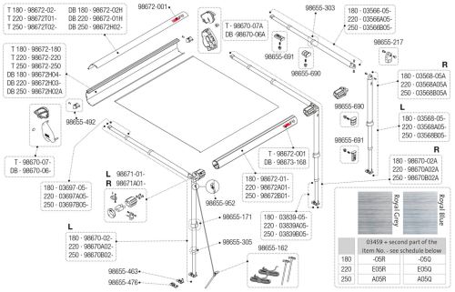 Fiamma Gehäuse für Markise F35pro 180 - Farbe Deep Black Fiamma Ersatzteilnummer 98672H04- - Ersatzteile Zelte & Markisen