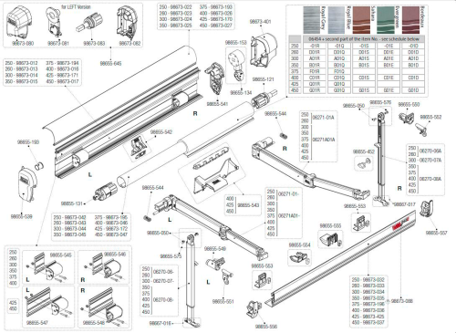 Fiamma Gehäusedeckel für Markise F45s / ZIP F45s 350 - Farbe Polar Weiß Fiamma Ersatzteilnummer 98673-025 - Ersatzteile Zelte & Markisen