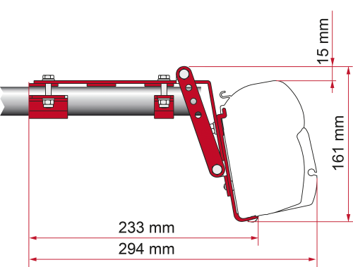 Fiamma Halterung Kit Roof Rail F45 / F70 - Markisenadapter