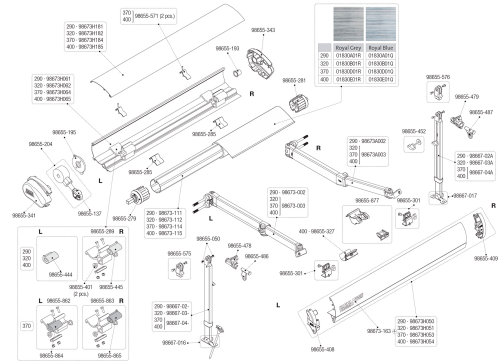 Fiamma Halterung innen rechts für F65 S Fiamma Artikelnummer 98655-863 - Ersatzteile Zelte & Markisen