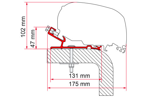 Fiamma Hymer Markisenadapter für Fiamma F80/F65 550 cm - Markisenadapter