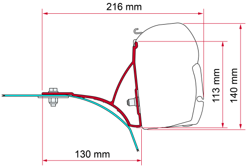 Fiamma Kit Ducato Roof Rack Markisenhalterung - Markisenadapter