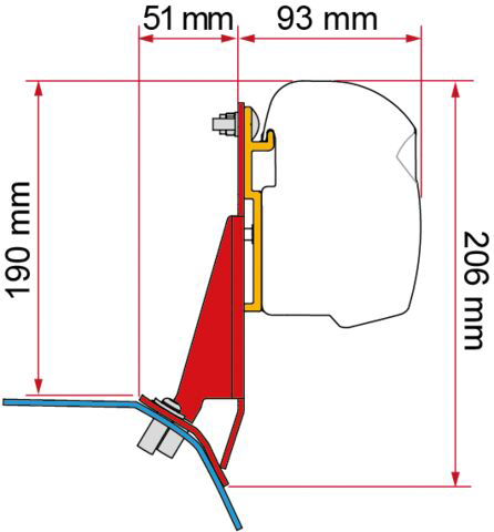 Fiamma Kit Ford Custom V 710 / VW Transporter ab 2025 Lift Roof Spezialhalterung für Markise LHD - Ersatzteile Fiamma Markisen