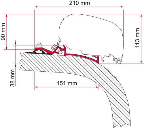Fiamma Kit Giottiline / Fendt Markisenadapter für Fiamma F80 / F65 - Markisenadapter