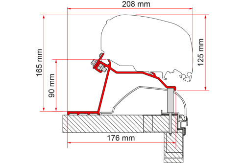 Fiamma Kit Hobby Caravan ab 2014 Markisenadapter für Fiamma F80/F65 - Markisenadapter