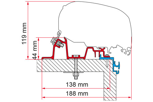 Fiamma Kit Hobby Excellent Markisenadapter für Fiamma F80/F65 - Markisenadapter