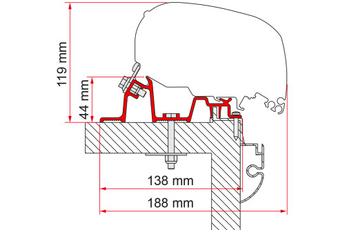 Fiamma Kit Hobby Premium Markisenadapter für Fiamma F80/F65 - Markisenadapter