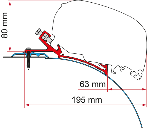 Fiamma Kit Laika Kreos 21 Markisenadapter für Fiamma F80/F65 - Markisenadapter