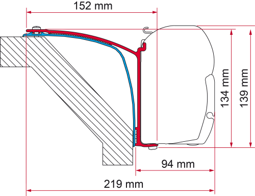 Fiamma Kit Laika Rexosline Ecovip 07 Kreos 09 Markisenadapter für Fiamma F45 - Markisenadapter