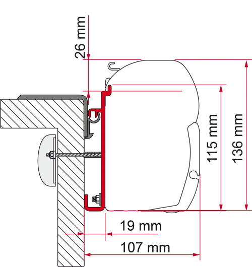 Fiamma Kit Rapido Serie 9 Halterung für F45 - Markisenadapter