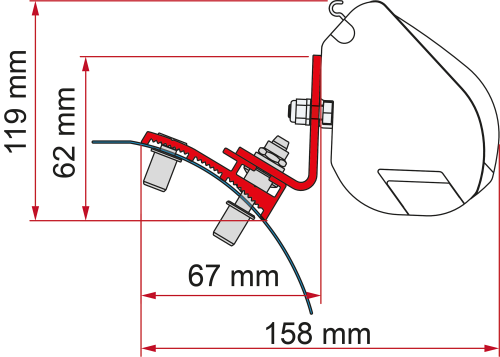 Fiamma Kit Stellantis Markisenadapter für Fiamma F35 - Markisenadapter