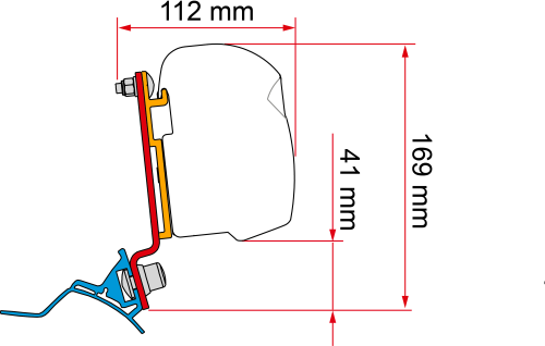 Fiamma Kit Stellantis mit Westfalia Schiene Spezialhalterung für Markise - Ersatzteile Fiamma Markisen