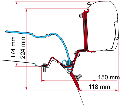 Fiamma Kit V class Marco Polo ab 2014 - Markisenadapter