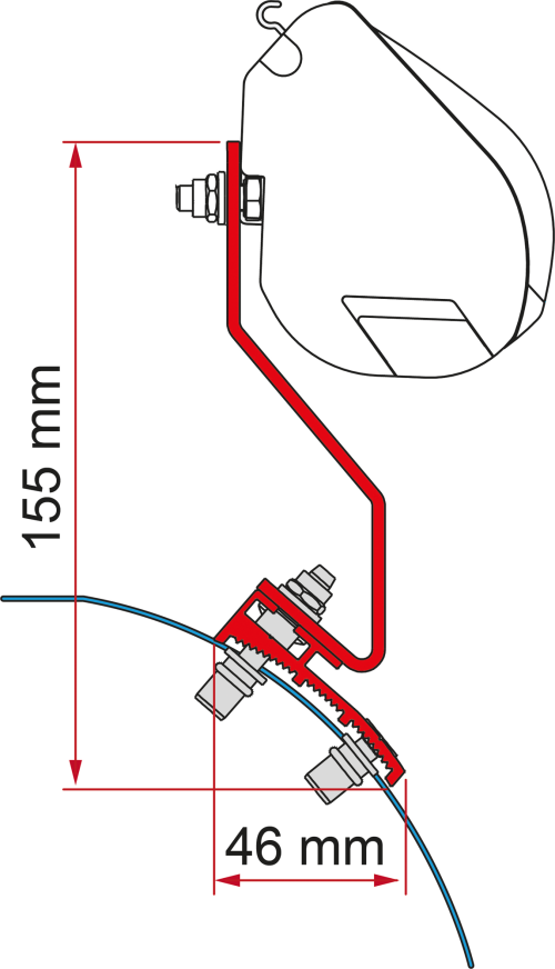 Fiamma Kit VW Caddy Maxi Lift Roof Markisenadapter für Fiamma F35 - Markisenadapter