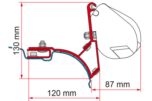 Fiamma Kit VW T5/T6 Multivan Transporter  RHD Markisenadapter für Fiamma F35 - Markisenadapter