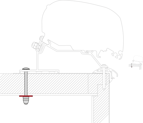 Fiamma LMC Adapter Caravan Roof Montagekit für F80s Markisen - Markisenadapter