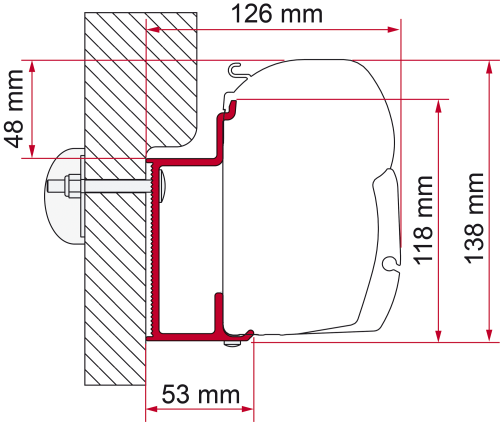 Fiamma Markisenadapter Eura Mobil Karmann Wandmontage - Markisenadapter