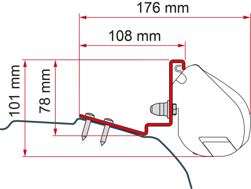 Fiamma Markisenadapter-Kit Ford Custom Cap Coast/Capland/Caplife - Deep B - Markisenadapter
