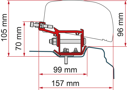 Fiamma Markisenadapter-Kit Renault Trafic L2 - Deep Black - LHD + RHD - Markisenadapter