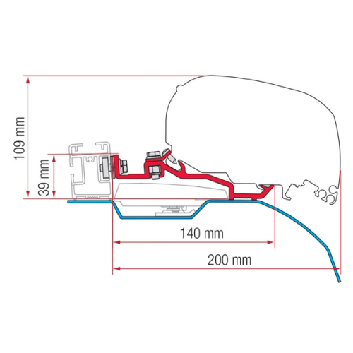 Fiamma Markisenadapter-Kit Smart Clamp Ducato F80 - Markisenadapter