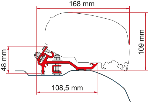 Fiamma Markisenhalterung-Kit Ducato/Jumper/Boxer Low Profile >06 (F80) - Markisenadapter