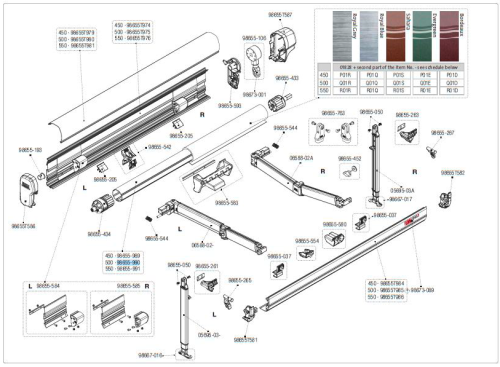 Fiamma Markisenwalze für Markise F45L 500 - Fiamma Ersatzteilnummer 98655-990 - Ersatzteile Zelte & Markisen