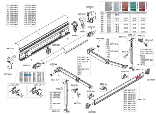 Fiamma Markisenwalze für Markise F45s 230 - Fiamma Ersatzteilnummer 98673-069 - Ersatzteile Zelte & Markisen