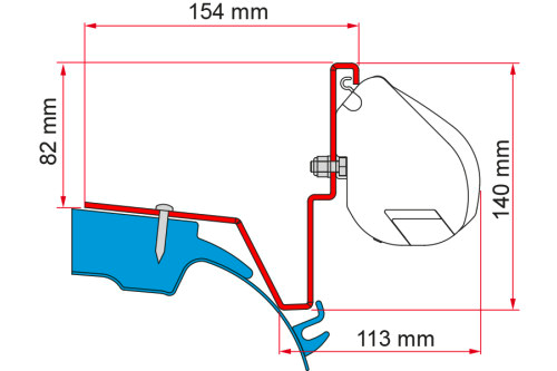 Fiamma Mercedes Vito / Jules Verne Markisenadapter für Fiamma F35 - Markisenadapter