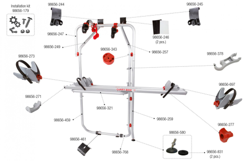 Fiamma Montagesatz für Carry Bike VW T5 D Fiamma Artikelnummer 98656-179 - Ersatzteile Fahrzeug