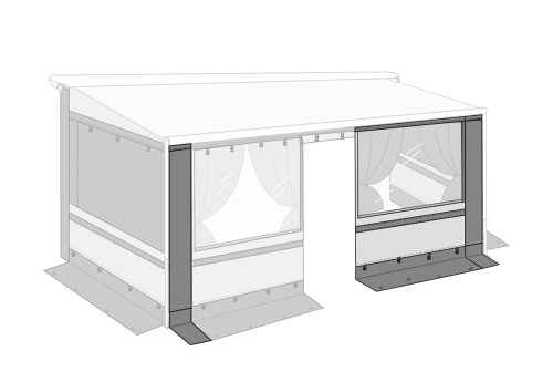 Fiamma Privacy Room CS light Frontpanel für Markisenvorzelte 20 cm - Markisenvorzelte & Wände