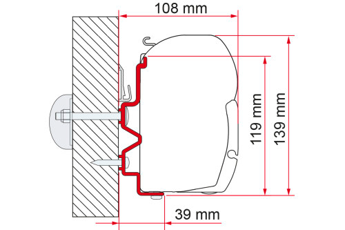 Fiamma Rapido Serie 9DF/9M/10 Markisenadapter für Fiamma F45 400 cm - Markisenadapter