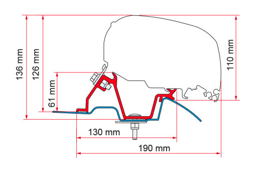 Fiamma Standard F65 Eagle 400 Markisenhalterung - Markisenadapter