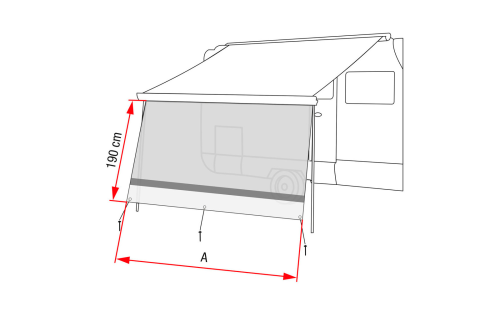 Fiamma Sun View XL 375 Markisenaufsatz Vorderwand Mindestmarkisenlänge 375 cm, Sonnenschutz Markise Vorderwand - Markisenvorzelte & Wände